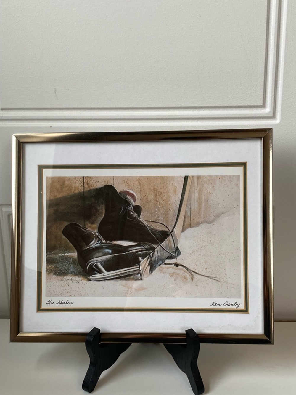 The Skates By Ken Danby Framed Art Piece Retro Sport Hockey Canadian Artist